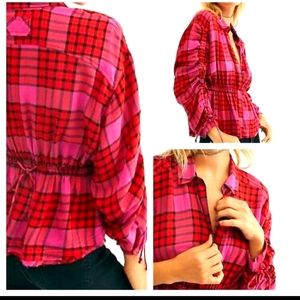 Free People Pacific Dawn Plaid Shirt